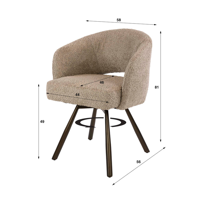 Armstoel Salon Cross draaibaar VPE2