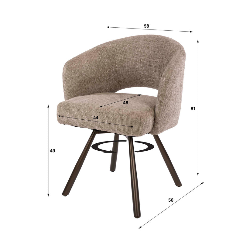 Armstoel Salon Cross draaibaar VPE2
