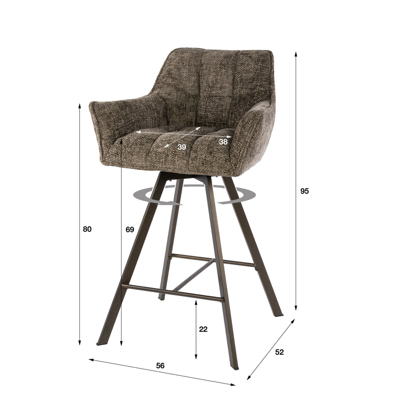 Barstoel Raster draaibaar VPE2