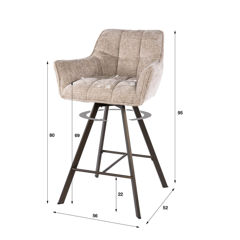 Barstoel Raster draaibaar VPE2