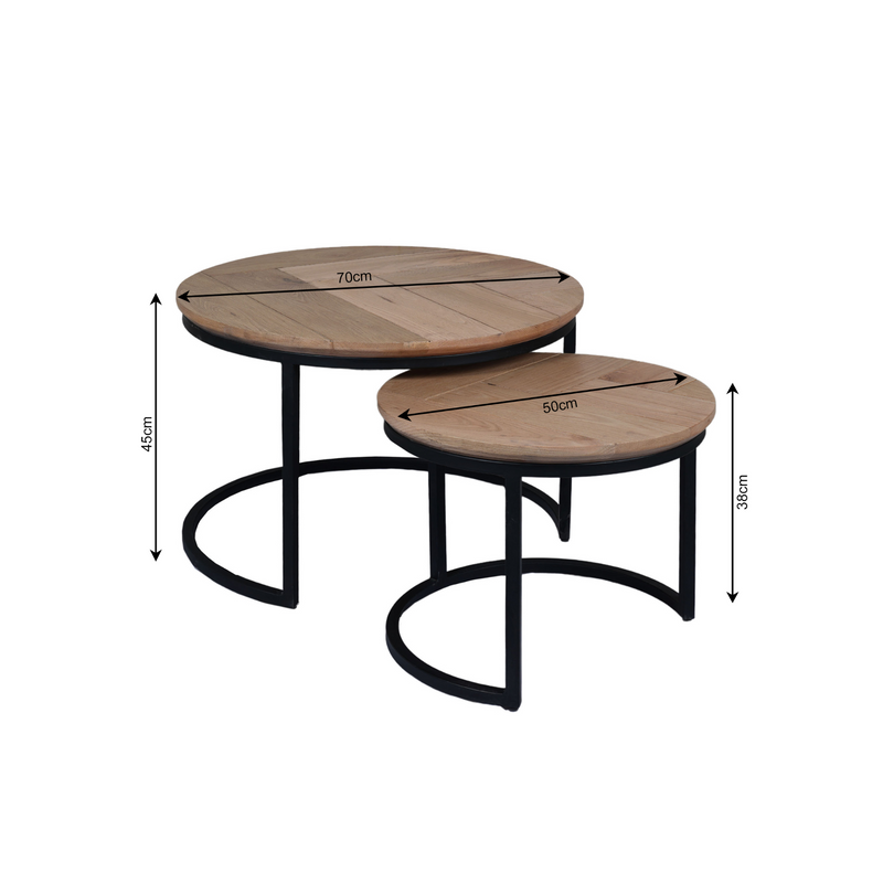 Salontafel Otik Natural Oak | 70 cm | set van 2