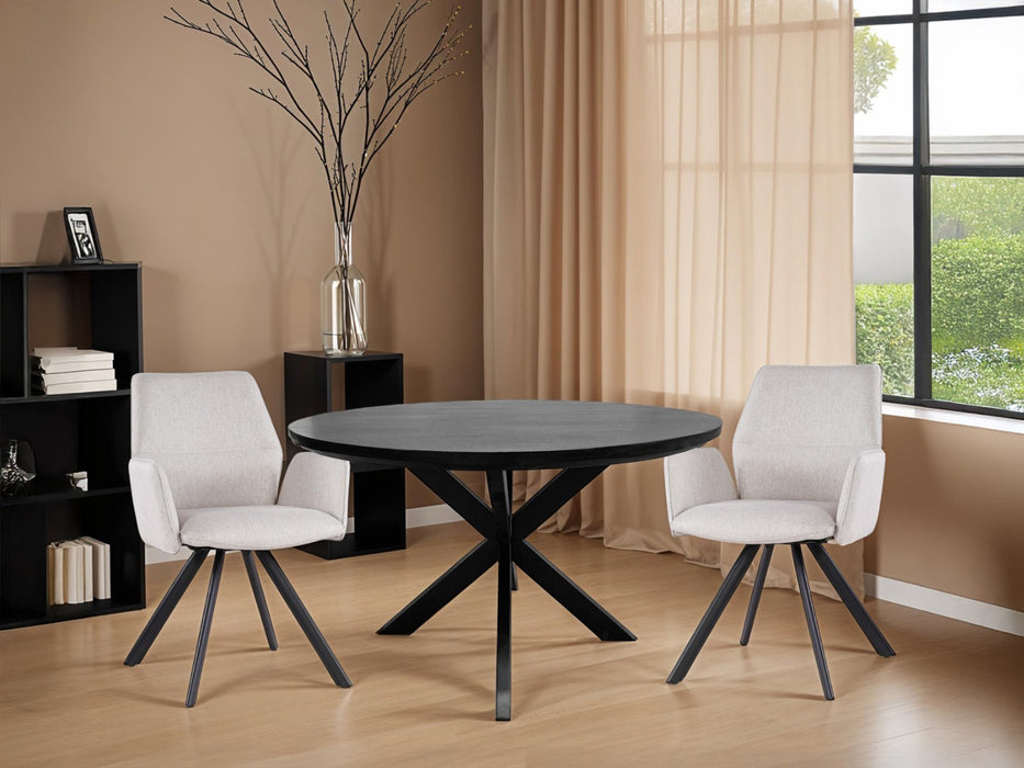 Eettafel Jesper Black | Mangohout | Rond | Matrixpoot