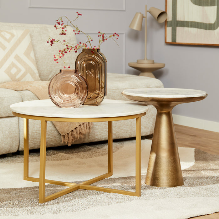 Bijzettafel Essy Large | Wit marmer 45 cm