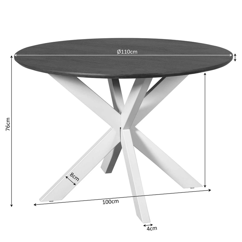 Eettafel Madison Brown | Mangohout | Rond | Matrix Sand