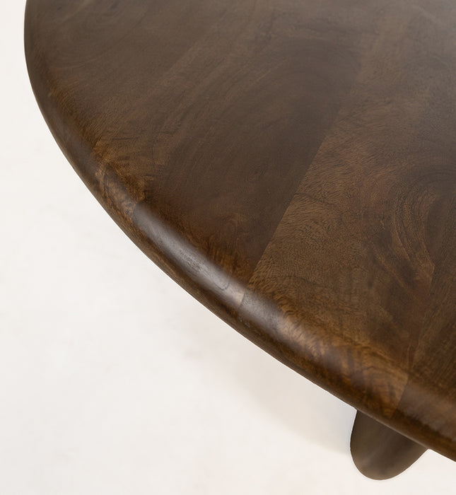 Bijzettafel Belly Table Collection | Massief Mangohout - Walnut - Gelakt | Ø50, H55, Mango