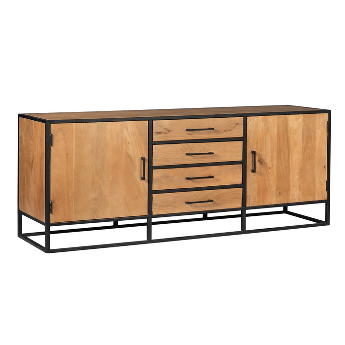 Dressoir Denver | Mangohout en staal | 210 cm