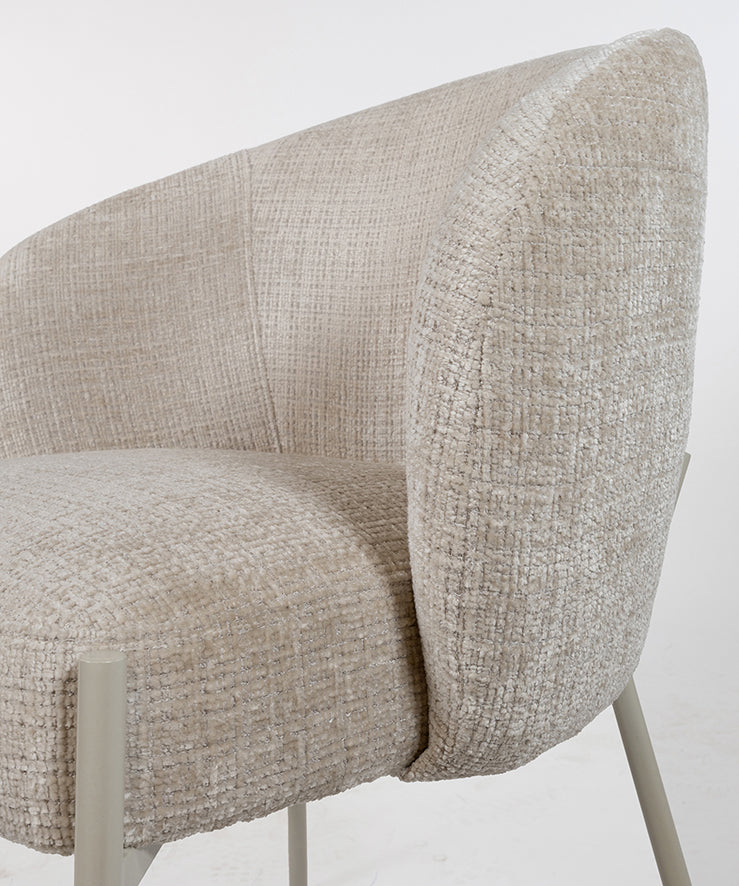 Eetkamerstoel Adele | Taupe | Stof | Armleuning