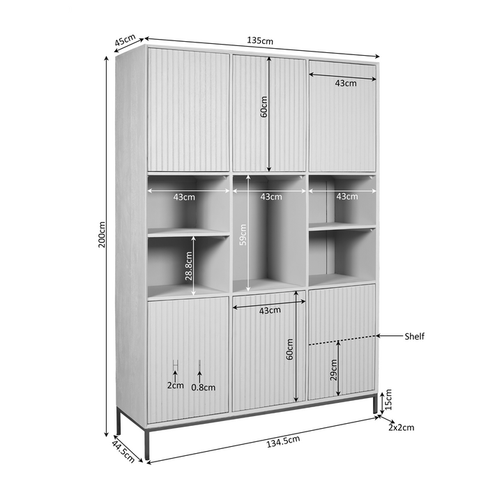 Vakkenkast Madison XL Brown| 135 cm