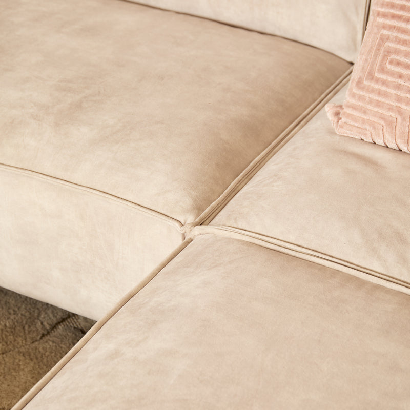 Hoekbank Floris | Rechts | Beige Velvet