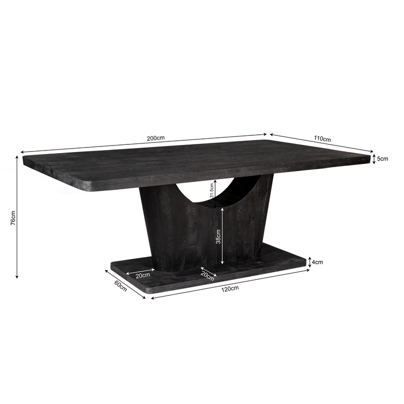 Eettafel Voco Black | Mangohout | Deens Ovaal