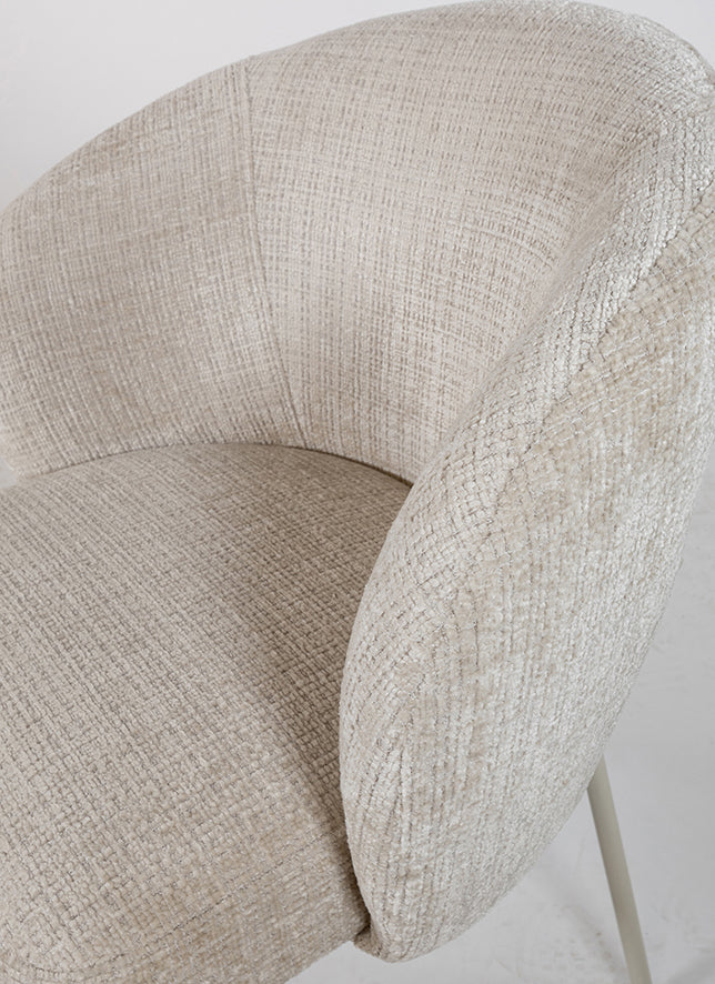 Eetkamerstoel Adele | Taupe | Stof | Armleuning