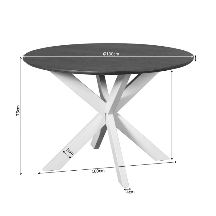 Eettafel Madison Brown | Mangohout | Rond | Matrix Sand | 130cm