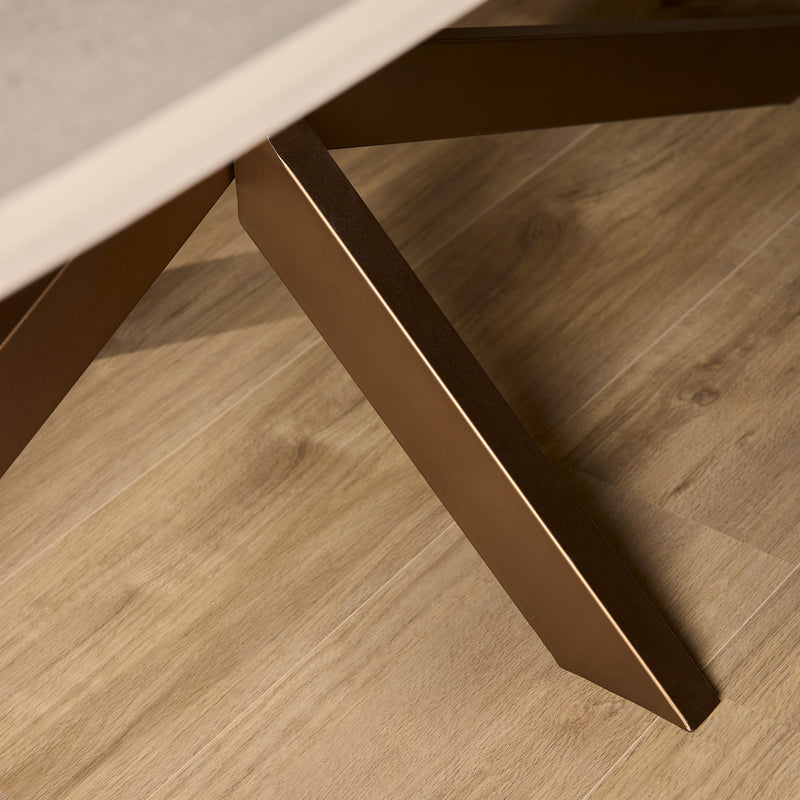 Eettafel Madison Sand | Mangohout | Deens Ovaal | Matrixpoot Brons | 200cm