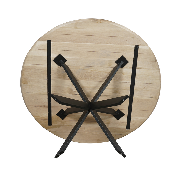 Eettafel Ferris Naturel | Eikenhout | Rond | Matrixpoot | 150cm