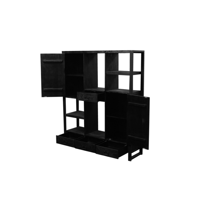 Vakkenkast Boaz Black | 150 x 180 cm