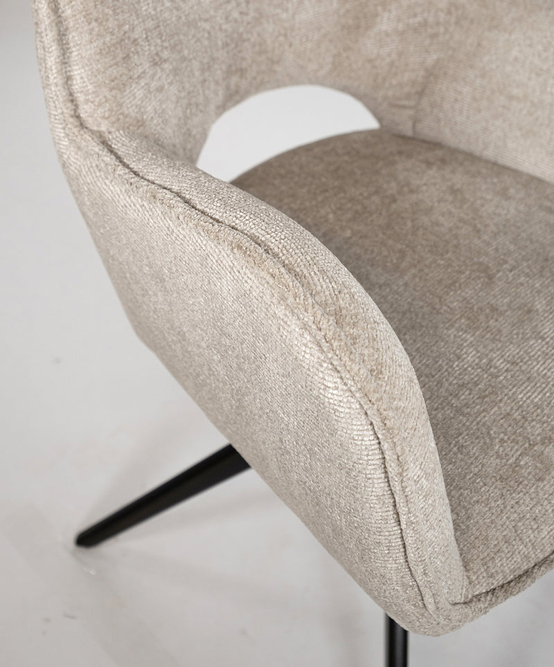 Alicia | eetkamerstoel draaipoot 360ARS Cremona Taupe 04