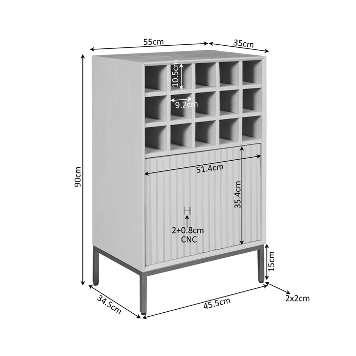 Wijnkast Madison Brown | 55 cm