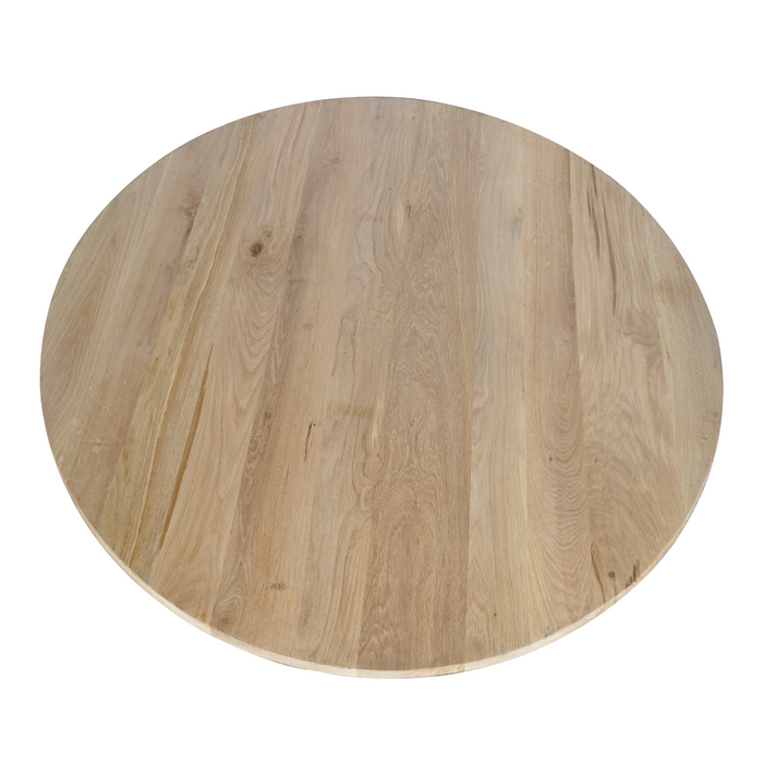 Eettafel Ferris Naturel | Eikenhout | Rond | Matrixpoot | 130cm