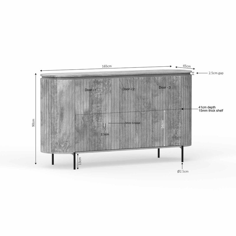 Dressoir Solana | 165 cm | Taupe