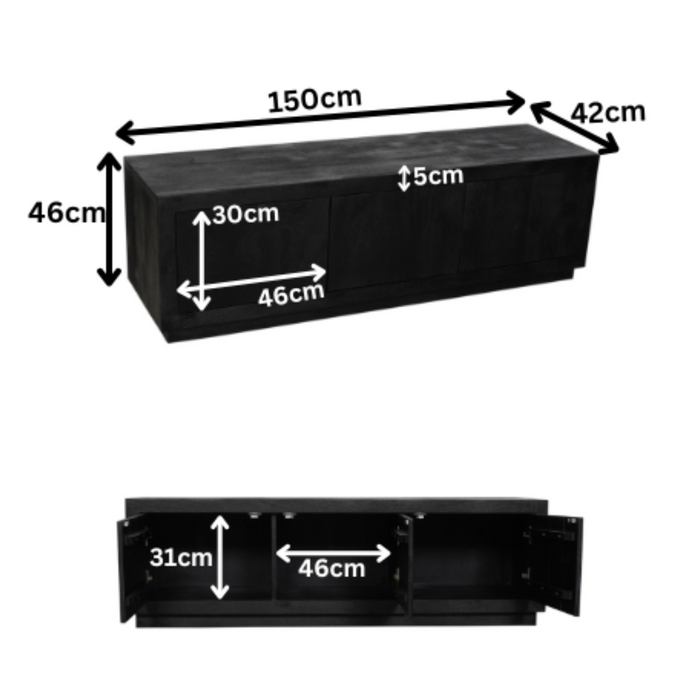 Tv meubel Brussel Black | 150 cm