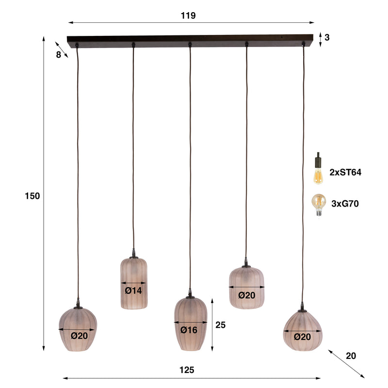 Hanglamp Altura 5L