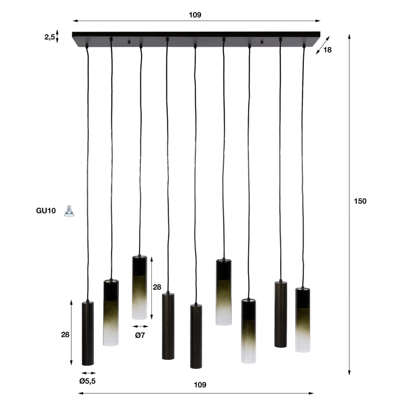 Hanglamp Lungo 5+4L