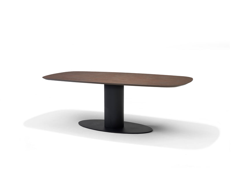 Basic Deens | MDF+HPL | eetkamertafel Ovaal 240X110 HPL1 Ferro Brons+TM03A Ovaal