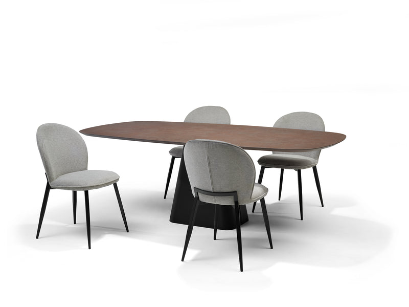 Basic Deens | MDF+HPL | eetkamertafel Ovaal 240X110 HPL1 Ferro Brons+TM05