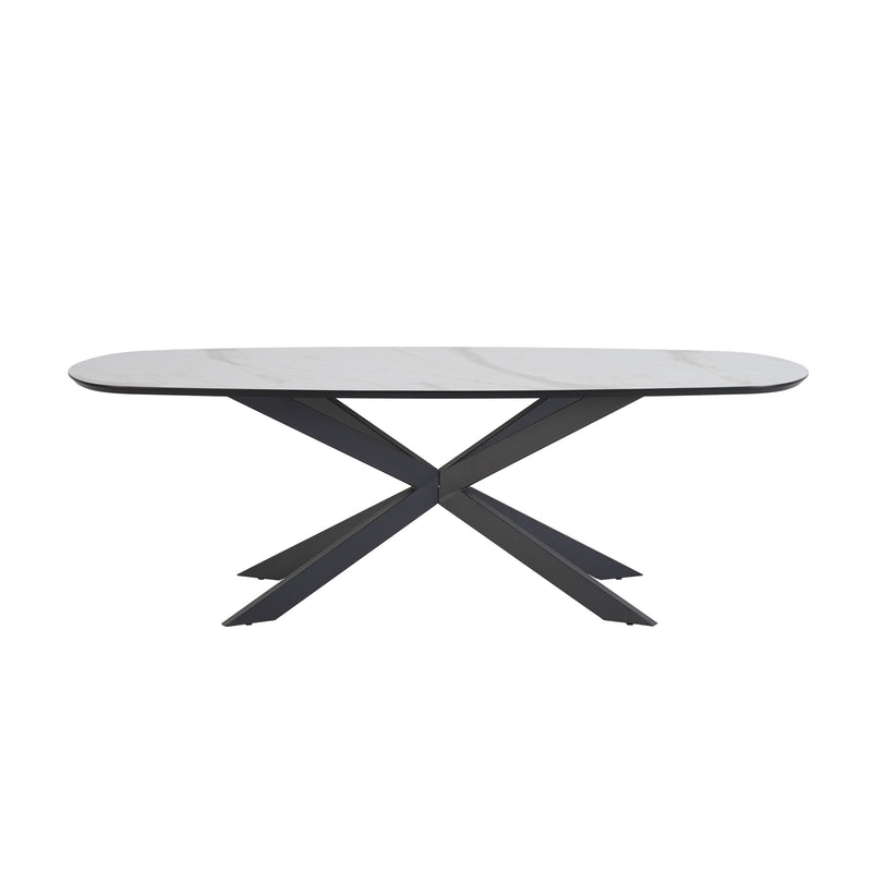 Solar | MDF+HPL | 230X100 Deens Ovaal HPL WIT Marmer 25MM