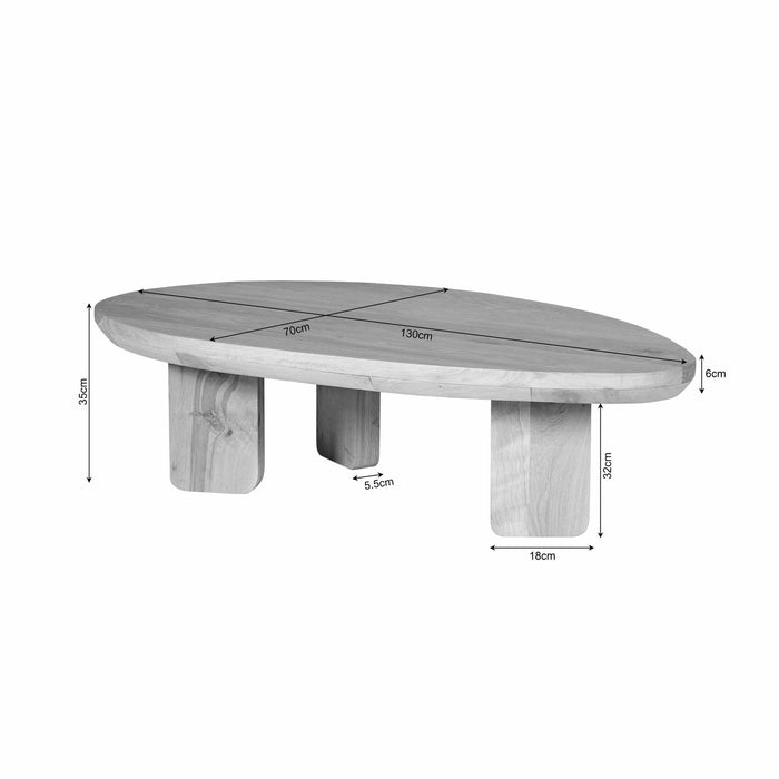 Salontafel Zillah | 130 cm | Naturel Eiken