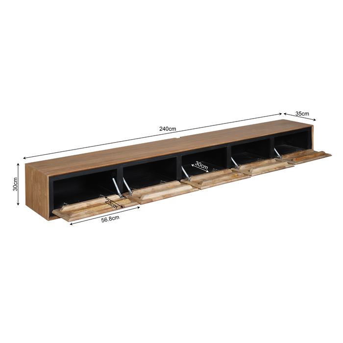 Zwevend tv meubel RichWood | 280 cm