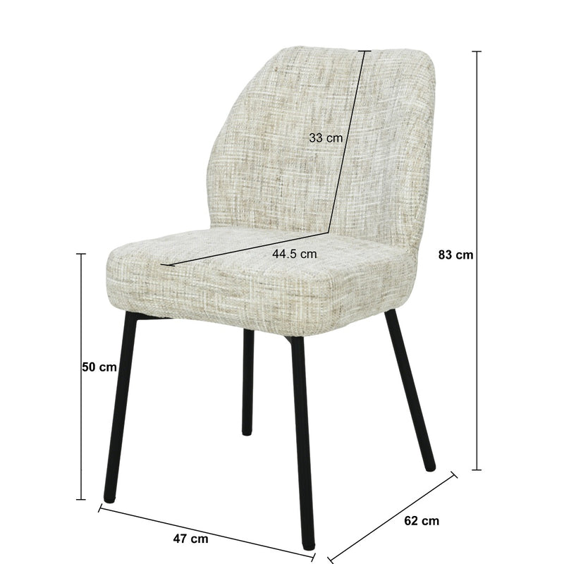 Eetkamerstoel Tess | Cream