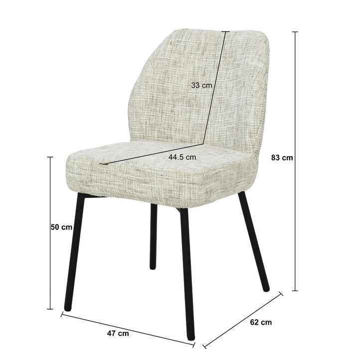 Eetkamerstoel Tess | Cream