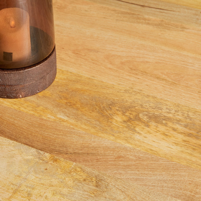 Eettafel Sydney | Mangohout | Rond | Matrixpoot | 120cm