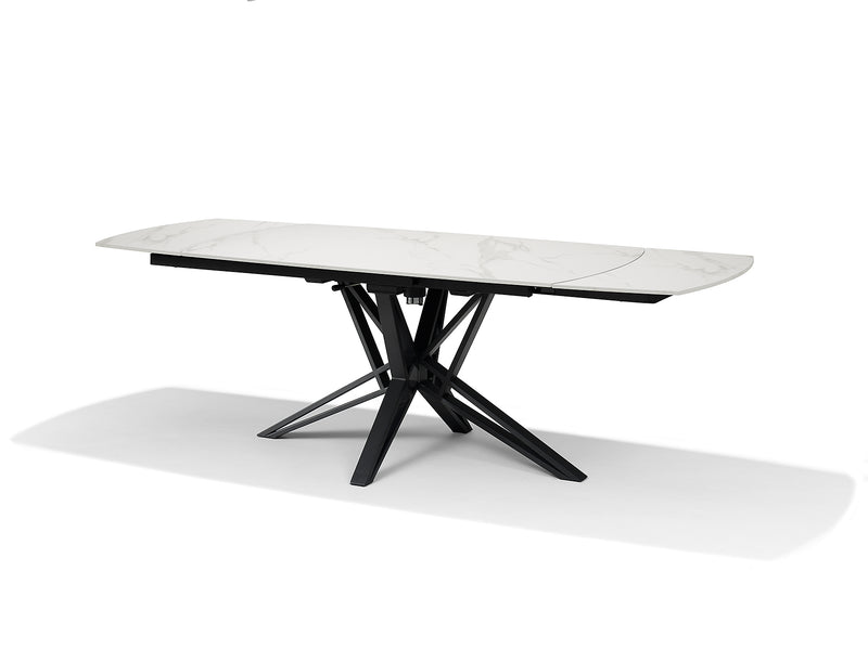 VEGAS Eetkamertafel Deckstone Wit Marmer 160-240X90 Uitschuifbaar