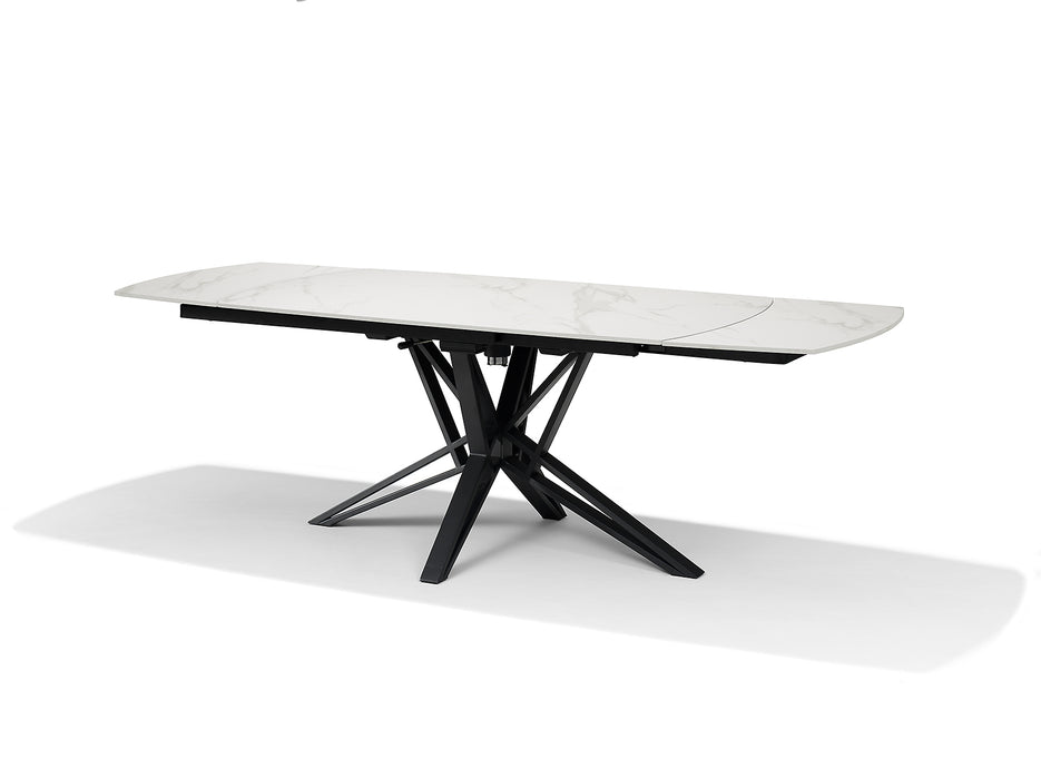 VEGAS Eetkamertafel Deckstone Wit Marmer 160-240X90 Uitschuifbaar