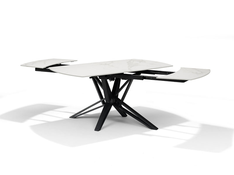 VEGAS Eetkamertafel Deckstone Wit Marmer 160-240X90 Uitschuifbaar