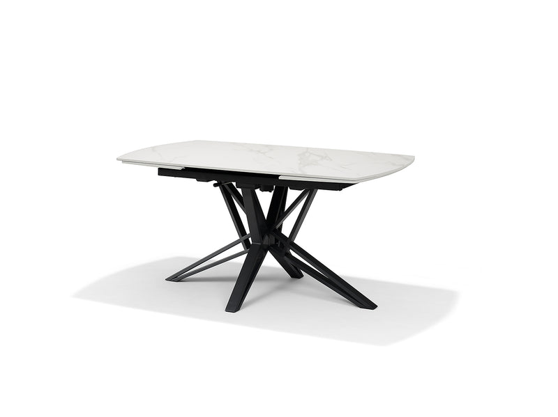 VEGAS Eetkamertafel Deckstone Wit Marmer 160-240X90 Uitschuifbaar