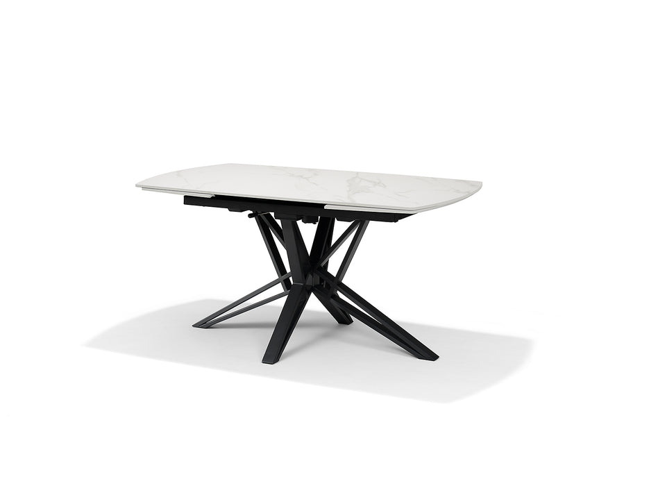 VEGAS Eetkamertafel Deckstone Wit Marmer 160-240X90 Uitschuifbaar