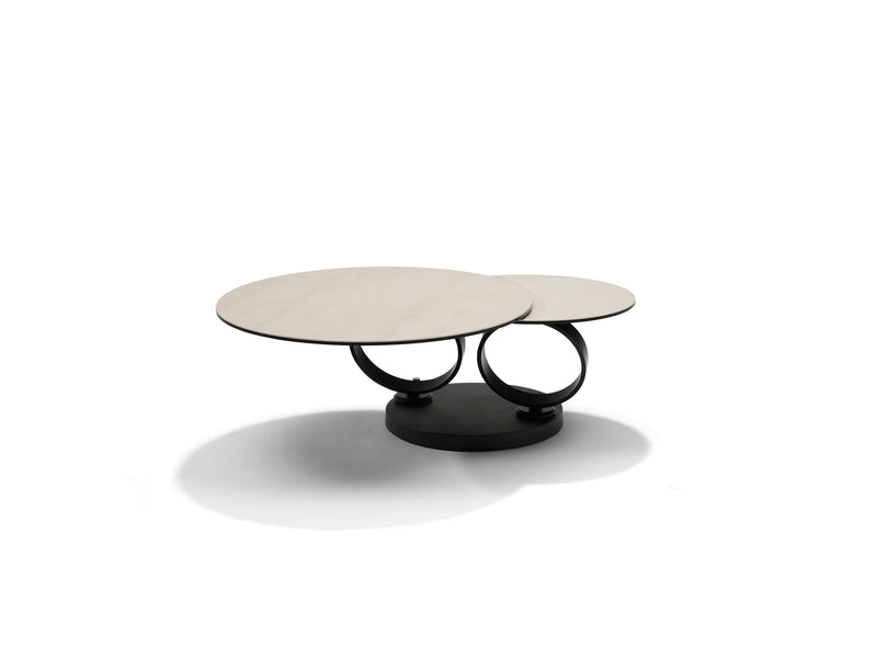 Orion | DECKSTONE - SINTERED STONE | Salontafel B 5706 Travertin Glas Keramiek 2 Bladen Draaibaar