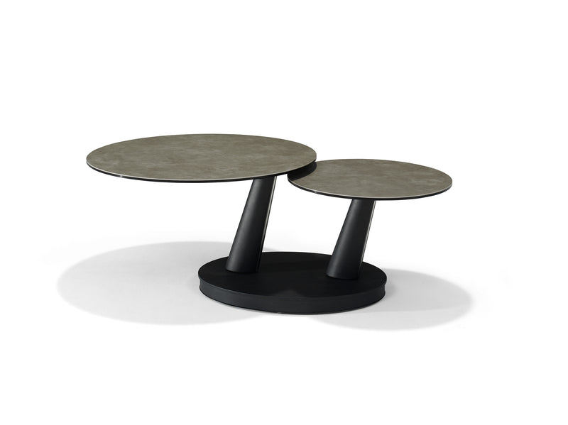 Antares | GLAS+KERAMIEK | Salontafel B 5712 Taupe Glas Keramiek 2 Bladen Draaibaar