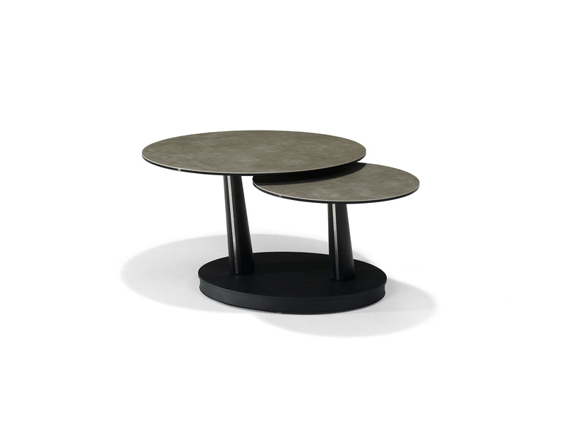 Antares | GLAS+KERAMIEK | Salontafel B 5712 Taupe Glas Keramiek 2 Bladen Draaibaar