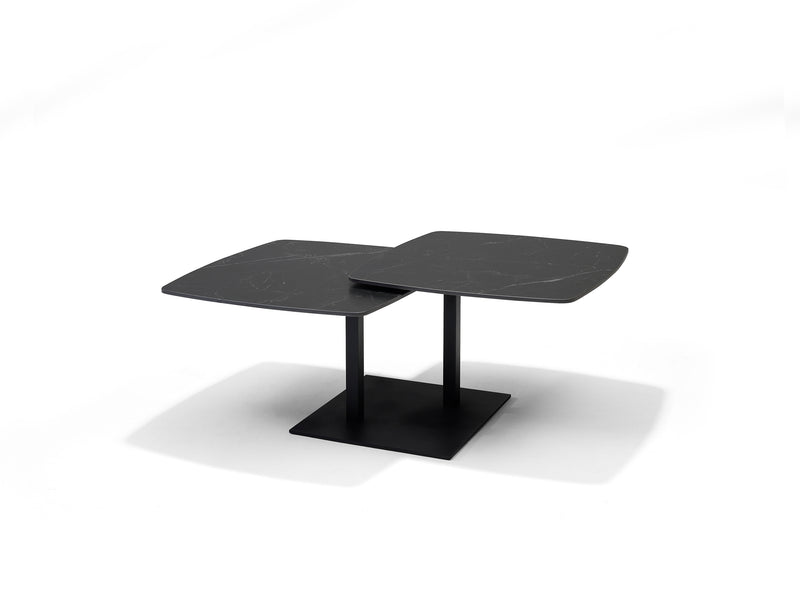 Gemini Salontafel | DECKSTONE - SINTERED STONE | Zwart 2 Bladen Schuifbaar