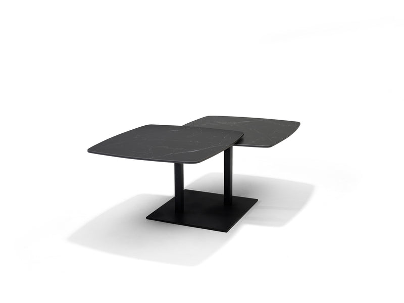Gemini Salontafel | DECKSTONE - SINTERED STONE | Zwart 2 Bladen Schuifbaar