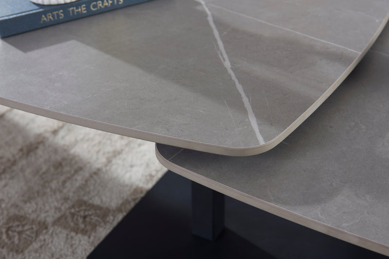 Gemini | DECKSTONE - SINTERED STONE | Salontafel Grijs 2 Bladen Schuifbaar