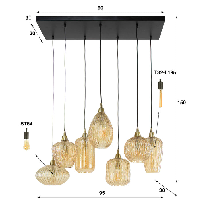 Hanglamp V-Shape 4+3L