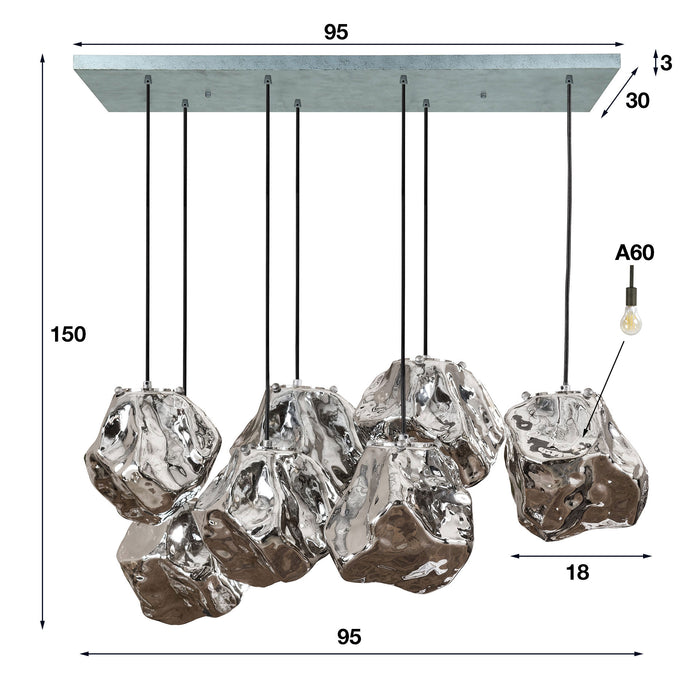 Hanglamp Rock 4+3L