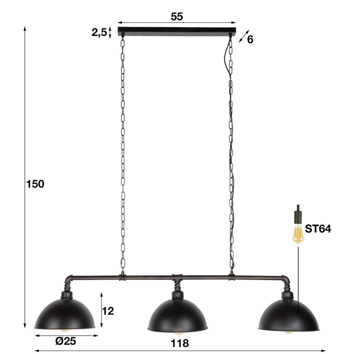 Hanglamp Industrial Tube 3L