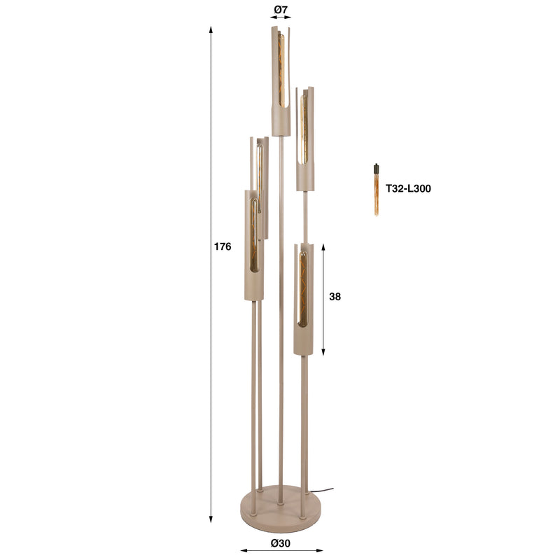 Vloerlamp Tube 5L