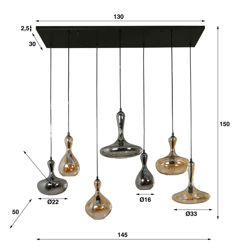 Hanglamp Karaf 4+3L